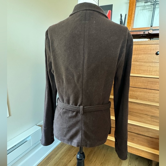 Dark brown Skunkfunk button up wool blend jacket with belt size 5 (L) - Picture 2 of 16